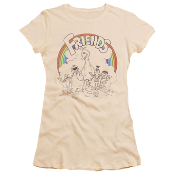 Cream juniors t-shirt with Sesame Street Friends graphic