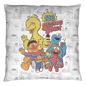 123 Sesame Street throw pillow