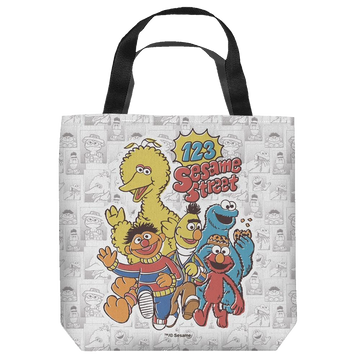 123 Sesame Street tote bag