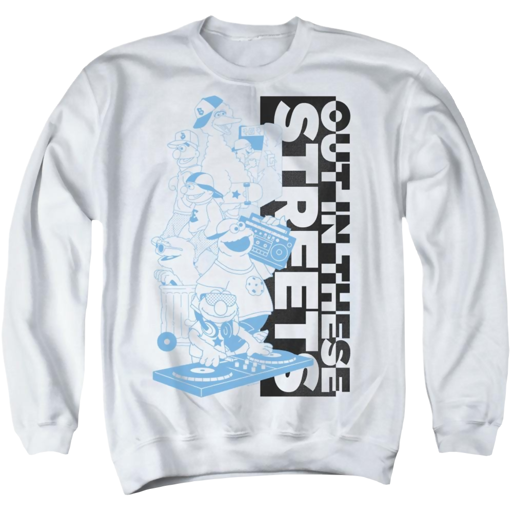 Sesame Street Out In These Streets - Men's Crewneck Sweatshirt Men's Crewneck Sweatshirt Sesame Street