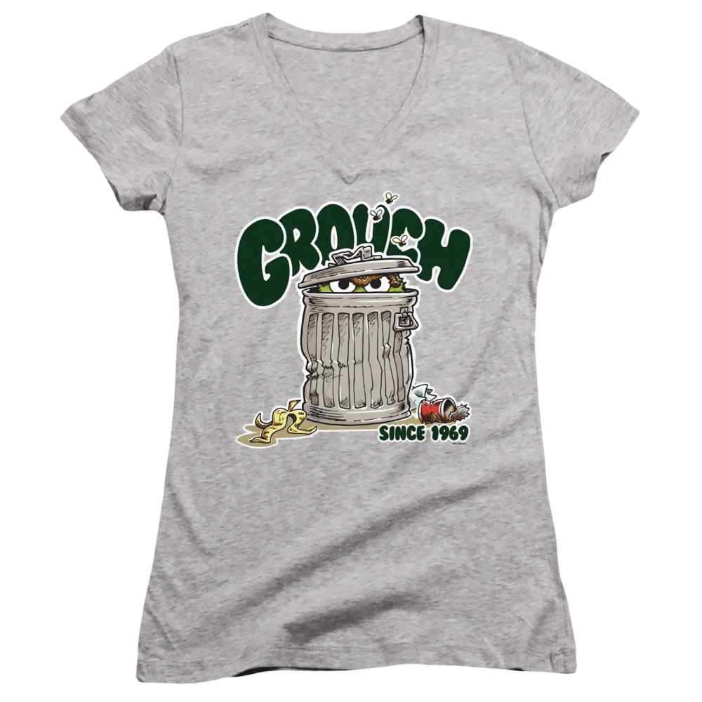Sesame Street Grouch - Juniors V-Neck T-Shirt Juniors V-Neck T-Shirt Sesame Street
