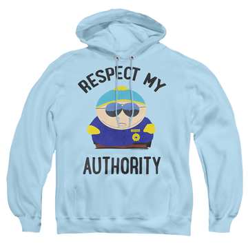 Light blue pullover hoodie with South Park Respect graphic