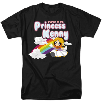 Black men's regular fit t-shirt with South Park Princess Kenny graphic