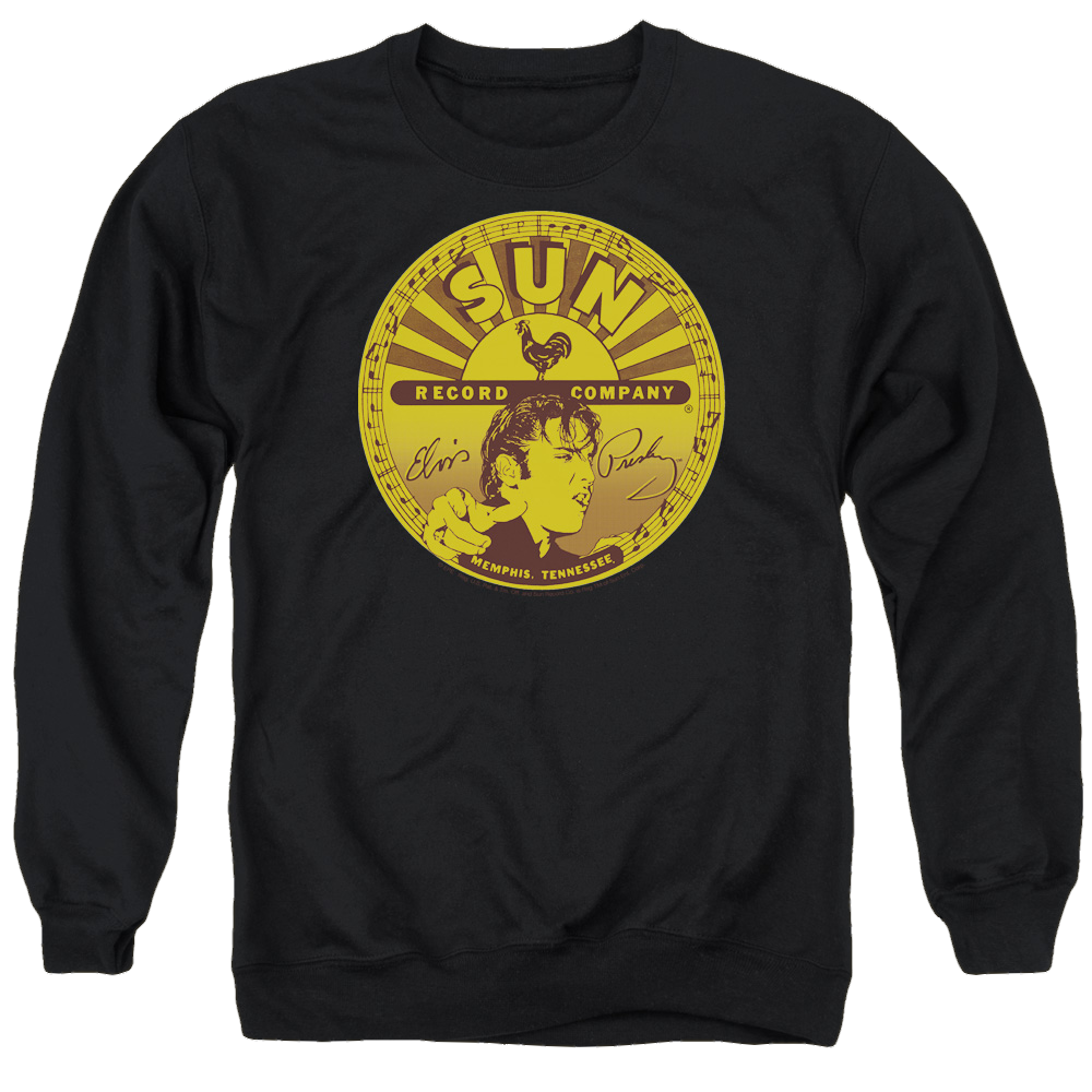 Elvis Presley Elvis Full Sun Label - Men's Crewneck Sweatshirt Men's Crewneck Sweatshirt Elvis Presley