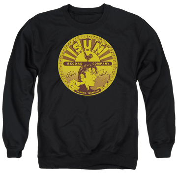 Black men's crewneck sweatshirt with Elvis Presley Elvis Full Sun Label graphic