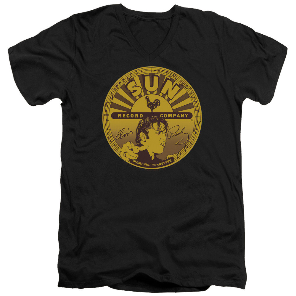 Elvis Presley Elvis Full Sun Label - Men's V-Neck T-Shirt Men's V-Neck T-Shirt Elvis Presley