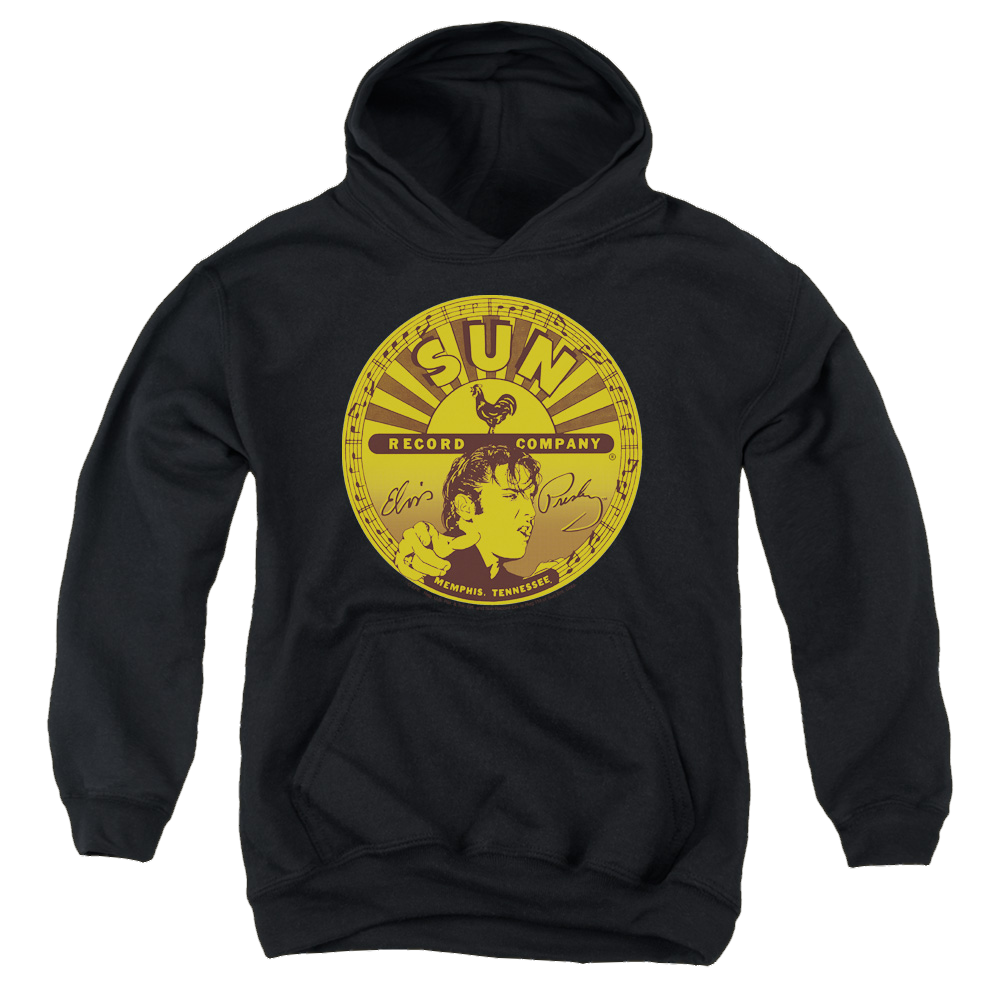 Elvis Presley Elvis Full Sun Label - Youth Hoodie Youth Hoodie (Ages 8-12) Elvis Presley