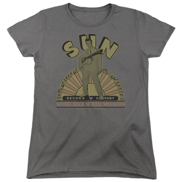 Charcoal women's t-shirt with Elvis Presley Original Son graphic