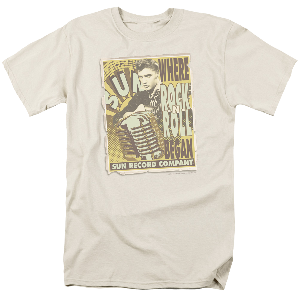 Elvis Presley Rock N Roll Began Poster - Men's Regular Fit T-Shirt Men's Regular Fit T-Shirt Elvis Presley