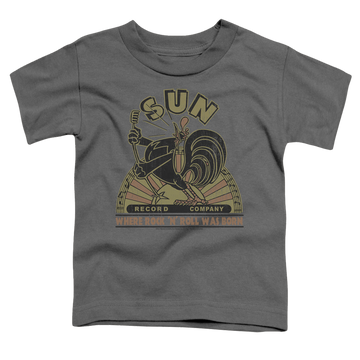 Charcoal toddler t-shirt with Sun Records Sun Rooster graphic