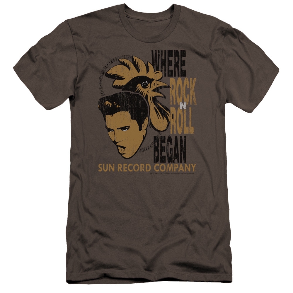 Elvis Presley Elvis And Rooster - Men's Premium Slim Fit T-Shirt Men's Premium Slim Fit T-Shirt Elvis Presley