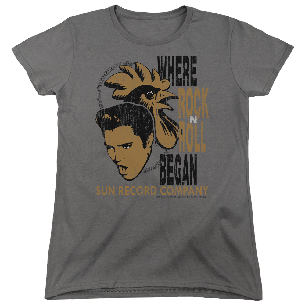 Elvis Presley Elvis And Rooster - Women's T-Shirt Women's T-Shirt Elvis Presley