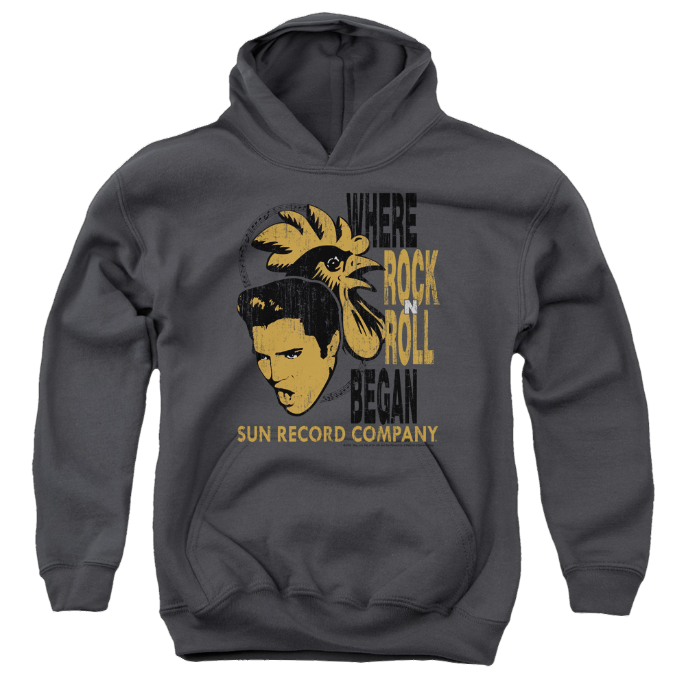 Elvis Presley Elvis And Rooster - Youth Hoodie Youth Hoodie (Ages 8-12) Elvis Presley