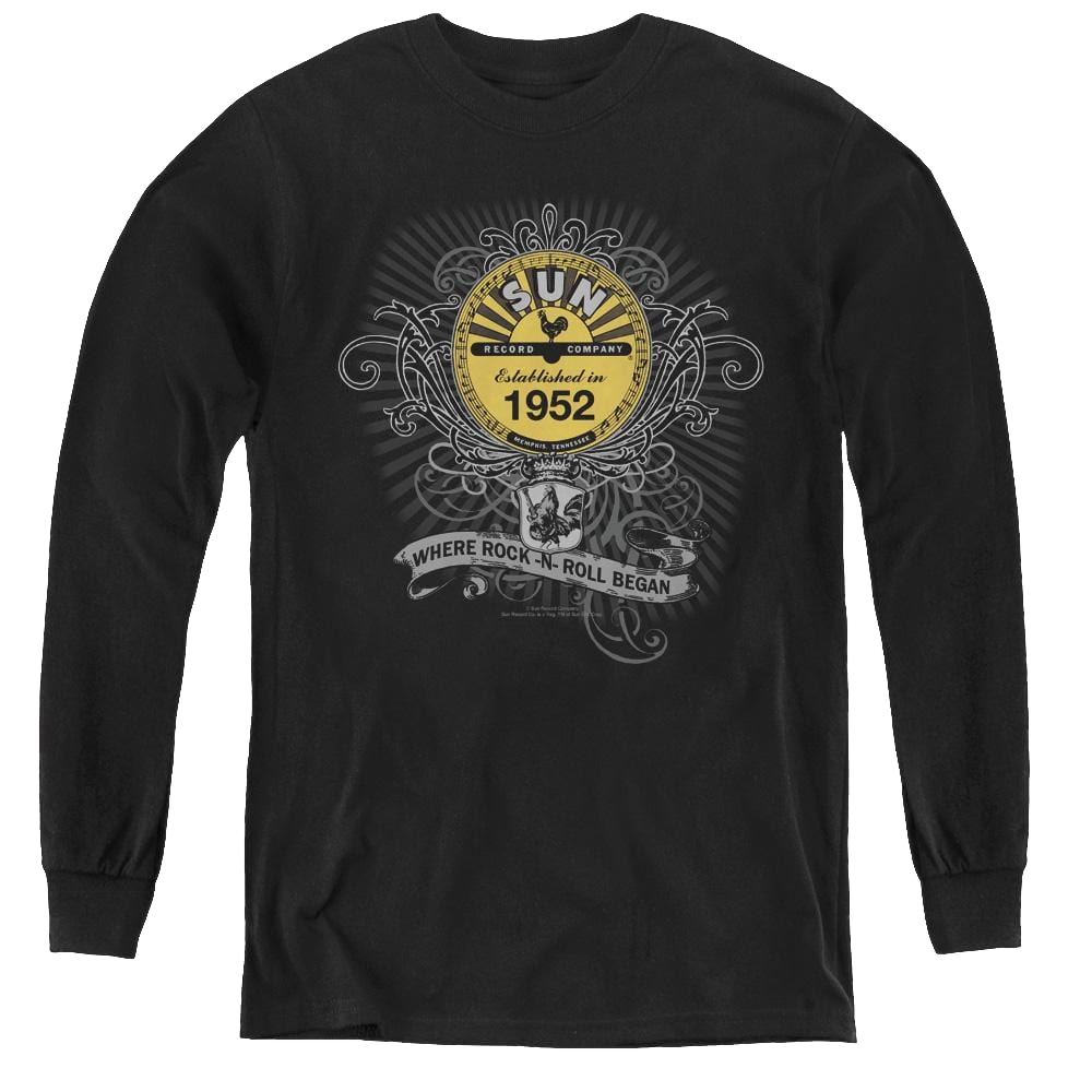 Sun Records Rockin Scrolls - Youth Long Sleeve T-Shirt Youth Long Sleeve T-Shirt Sun Records