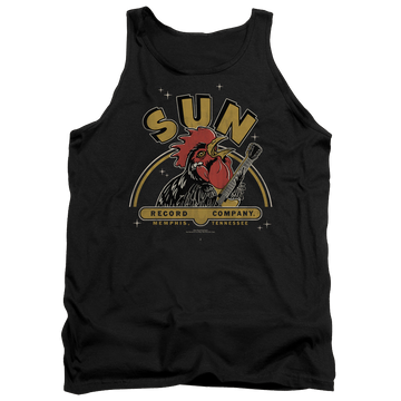 Black men's tank with Sun Records Rocking Rooster graphic