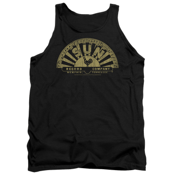Black men's tank with Sun Records Tattered Logo graphic