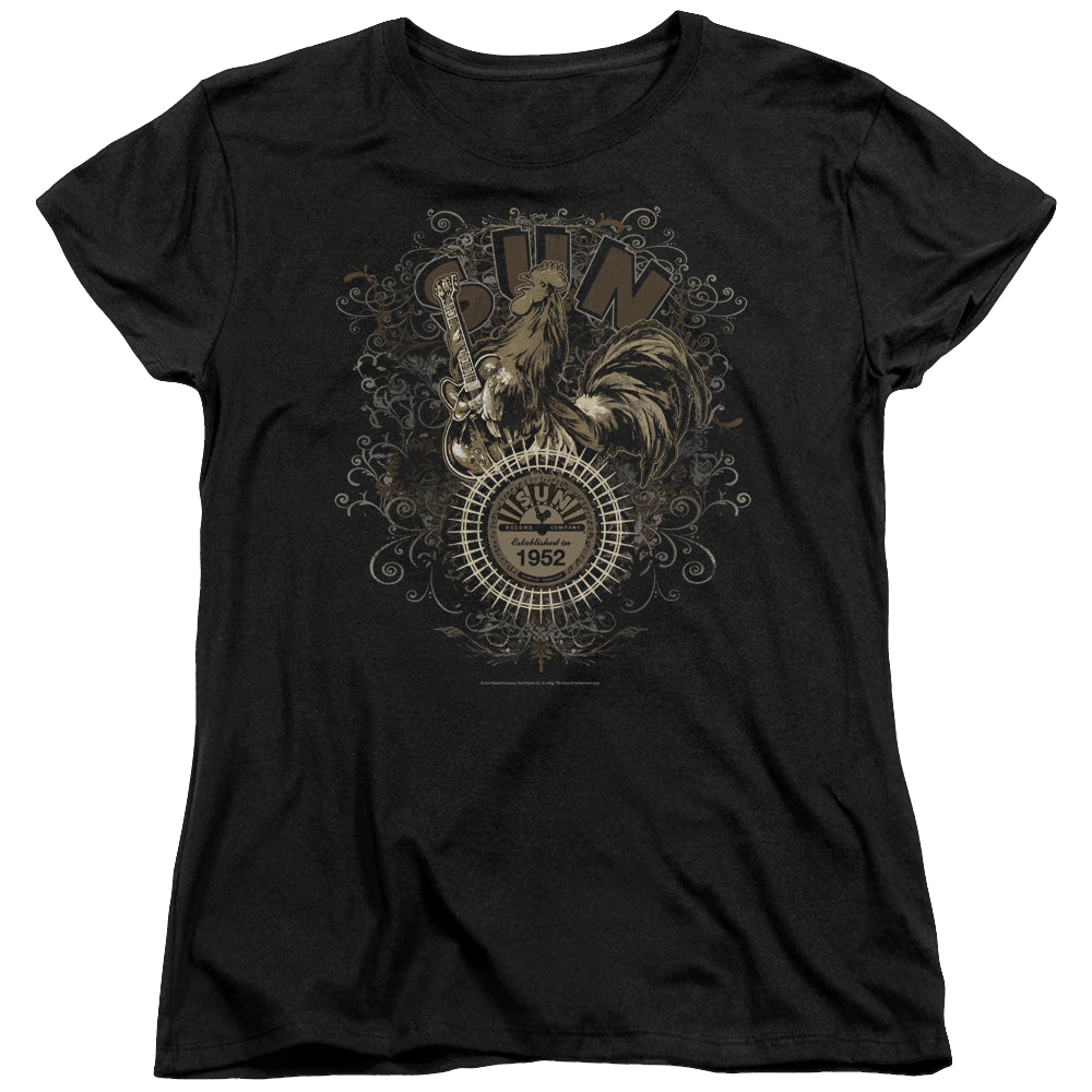 Sun Records Scroll Around Rooster - Women's T-Shirt Women's T-Shirt Sun Records