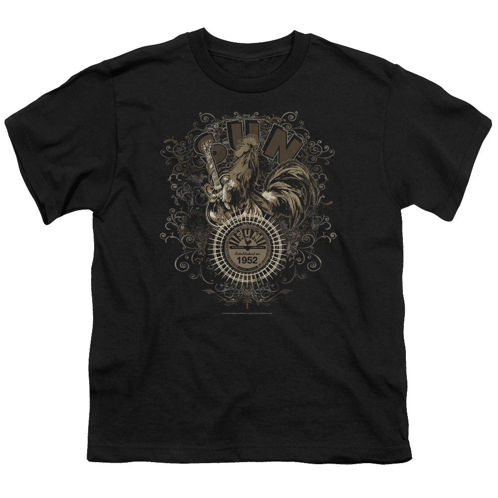 Sun Records Scroll Around Rooster - Youth T-Shirt Youth T-Shirt (Ages 8-12) Sun Records