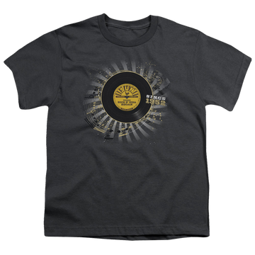 Charcoal youth t-shirt for ages 8 to 12 with Sun Records Established graphic