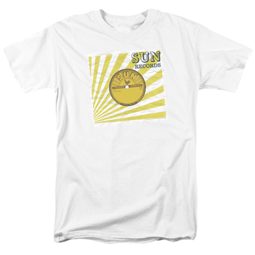 White men's regular fit t-shirt with Sun Records Fourty Five graphic