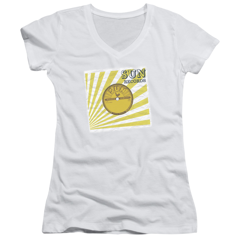 Sun Records Fourty Five - Juniors V-Neck T-Shirt Juniors V-Neck T-Shirt Sun Records
