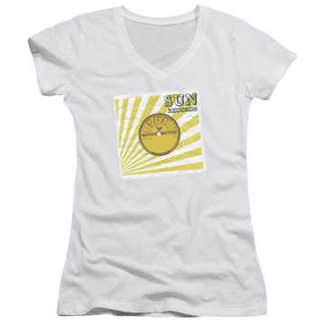 Sun Records Fourty Five - Juniors V-Neck T-Shirt Juniors V-Neck T-Shirt Sun Records