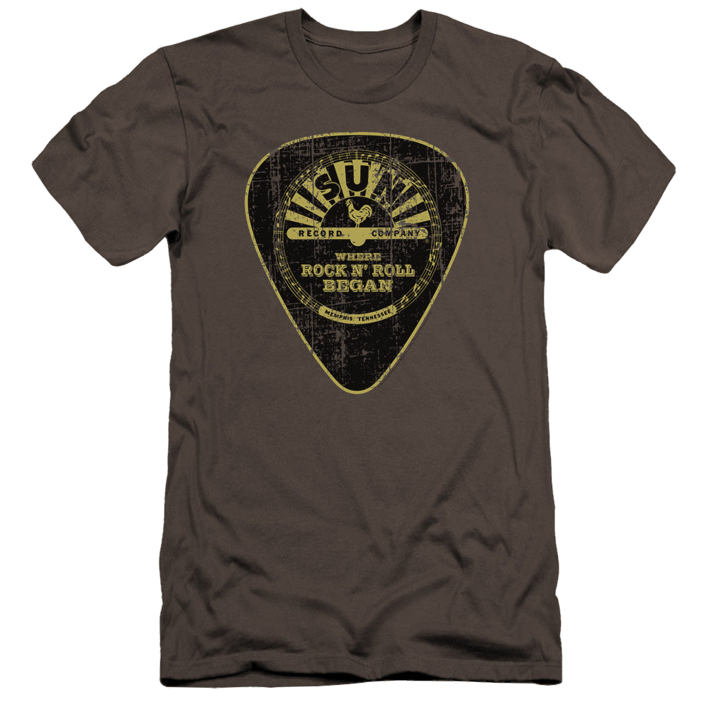 Sun Records Guitar Pick - Men's Premium Slim Fit T-Shirt Men's Premium Slim Fit T-Shirt Sun Records