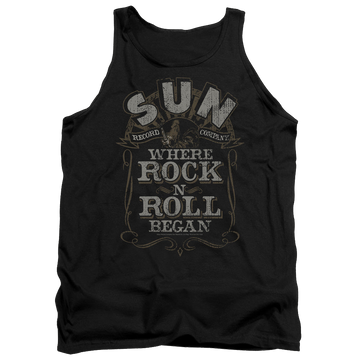 Black men's tank with Sun Records Where Rock Began graphic