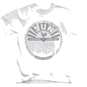 White kid's t-shirt for ages 4 to 7 with Sun Records Crusty Logo graphic