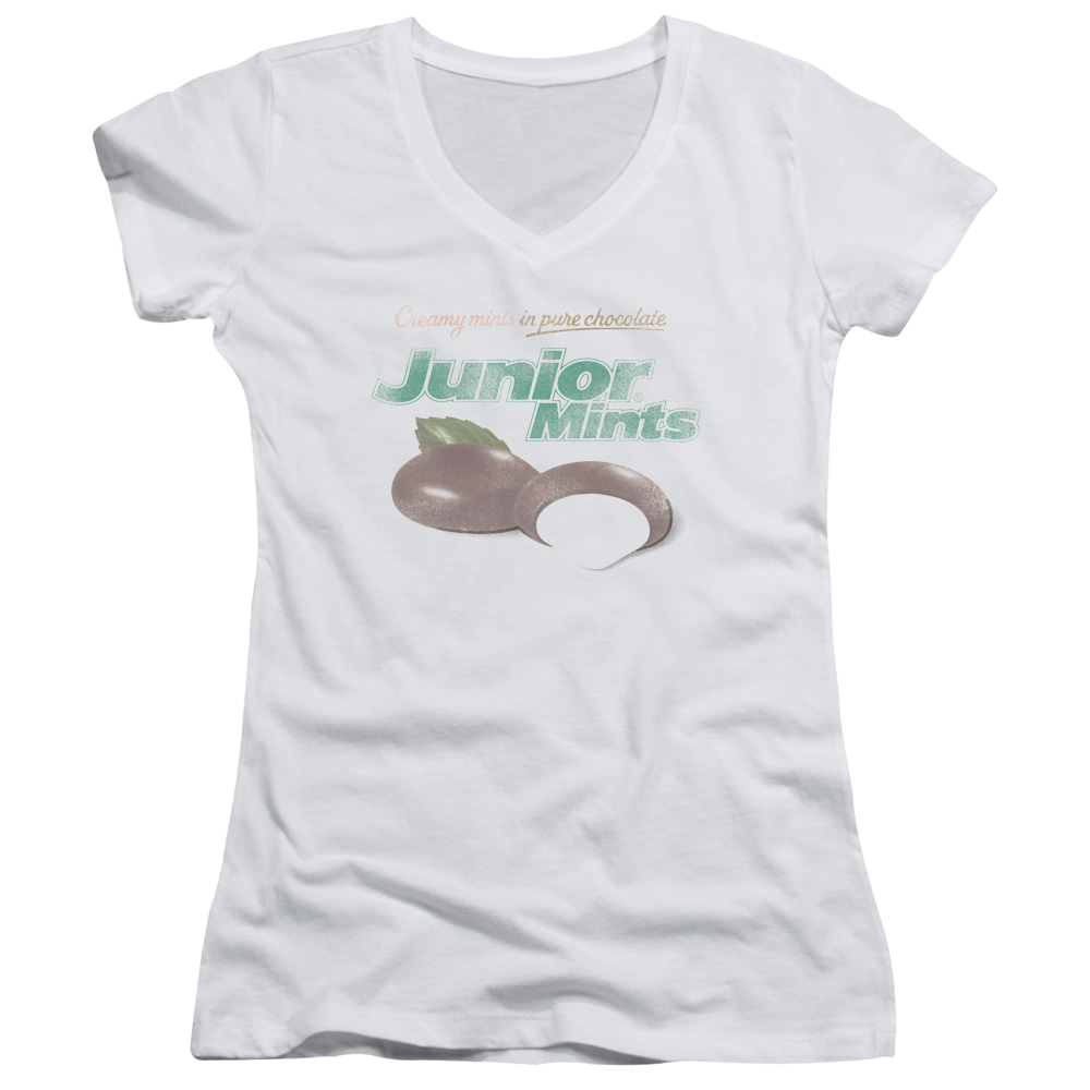 Junior Mints Junior Mints Logo - Juniors V-Neck T-Shirt Juniors V-Neck T-Shirt Junior Mints