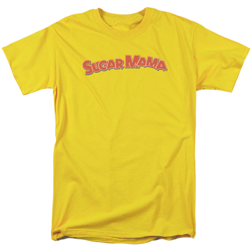 Yellow men's regular fit t-shirt with Sugar Babies Sugar Mama graphic