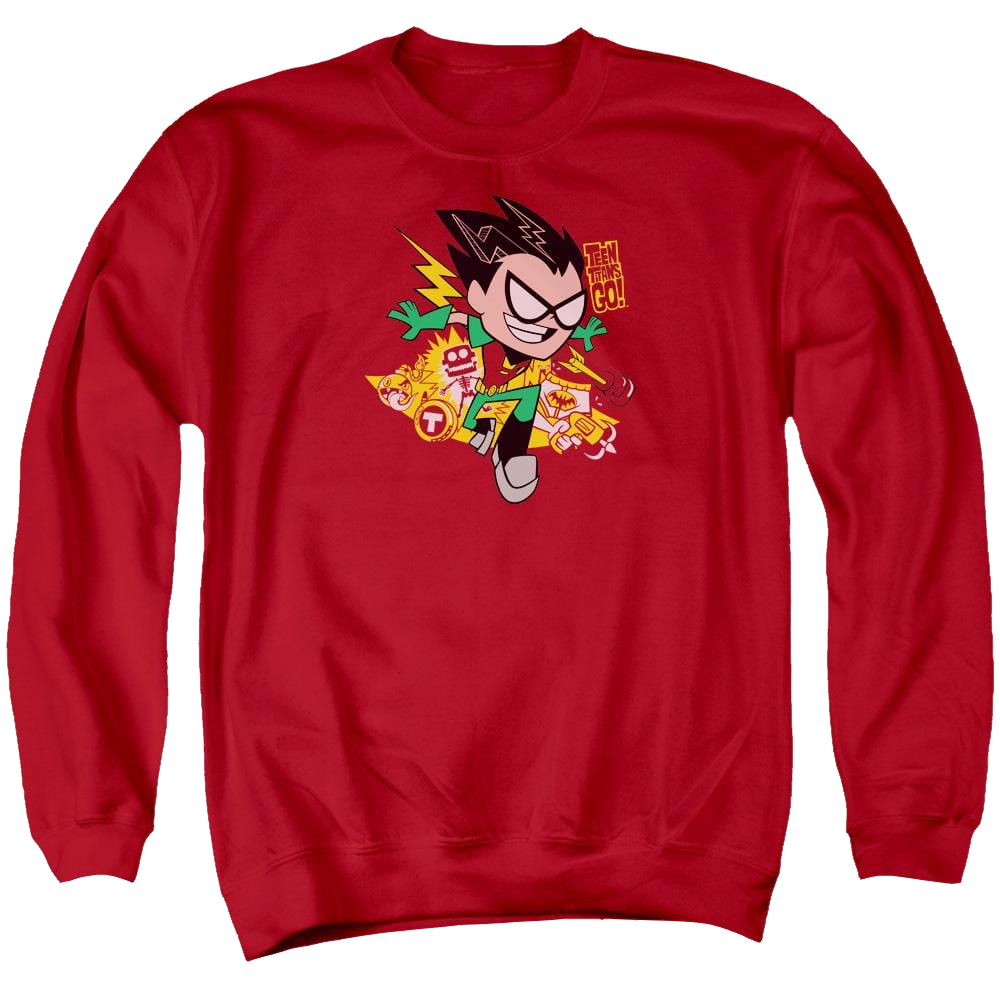 Teen Titans Go Robin Men's Crewneck Sweatshirt Men's Crewneck Sweatshirt Teen Titans Go!
