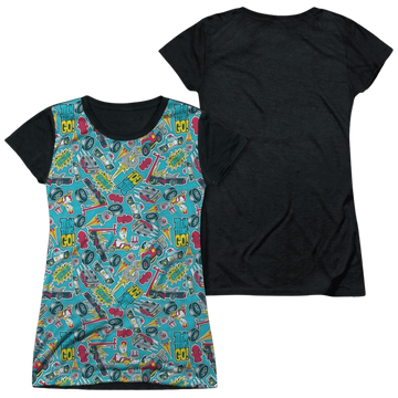Teen Titans Go! Teen Titans Go Pattern juniors black back t-shirt