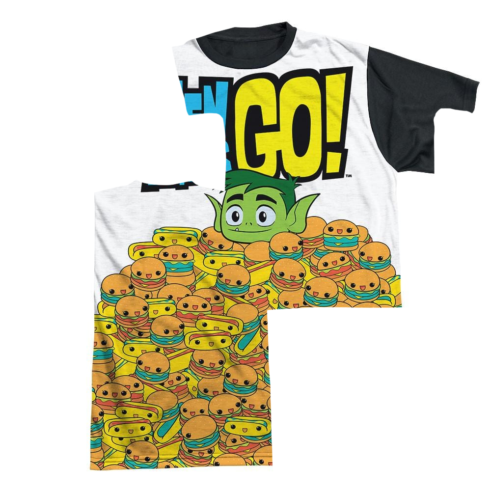 Teen Titans Go Burgers & Dogs Men's Black Back T-Shirt Men's Black Back T-Shirt Teen Titans Go!