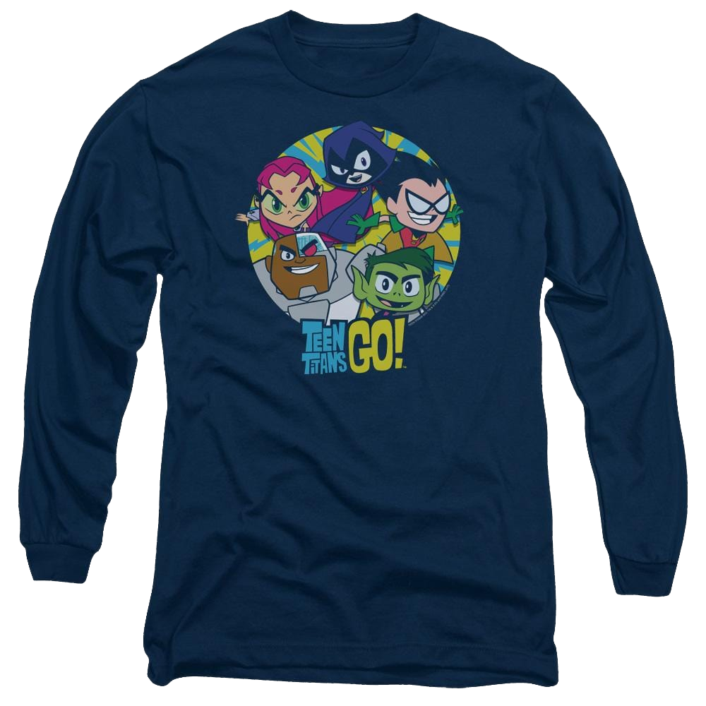 Teen Titans Go Go Go Group Men's Long Sleeve T-Shirt Men's Long Sleeve T-Shirt Teen Titans Go!