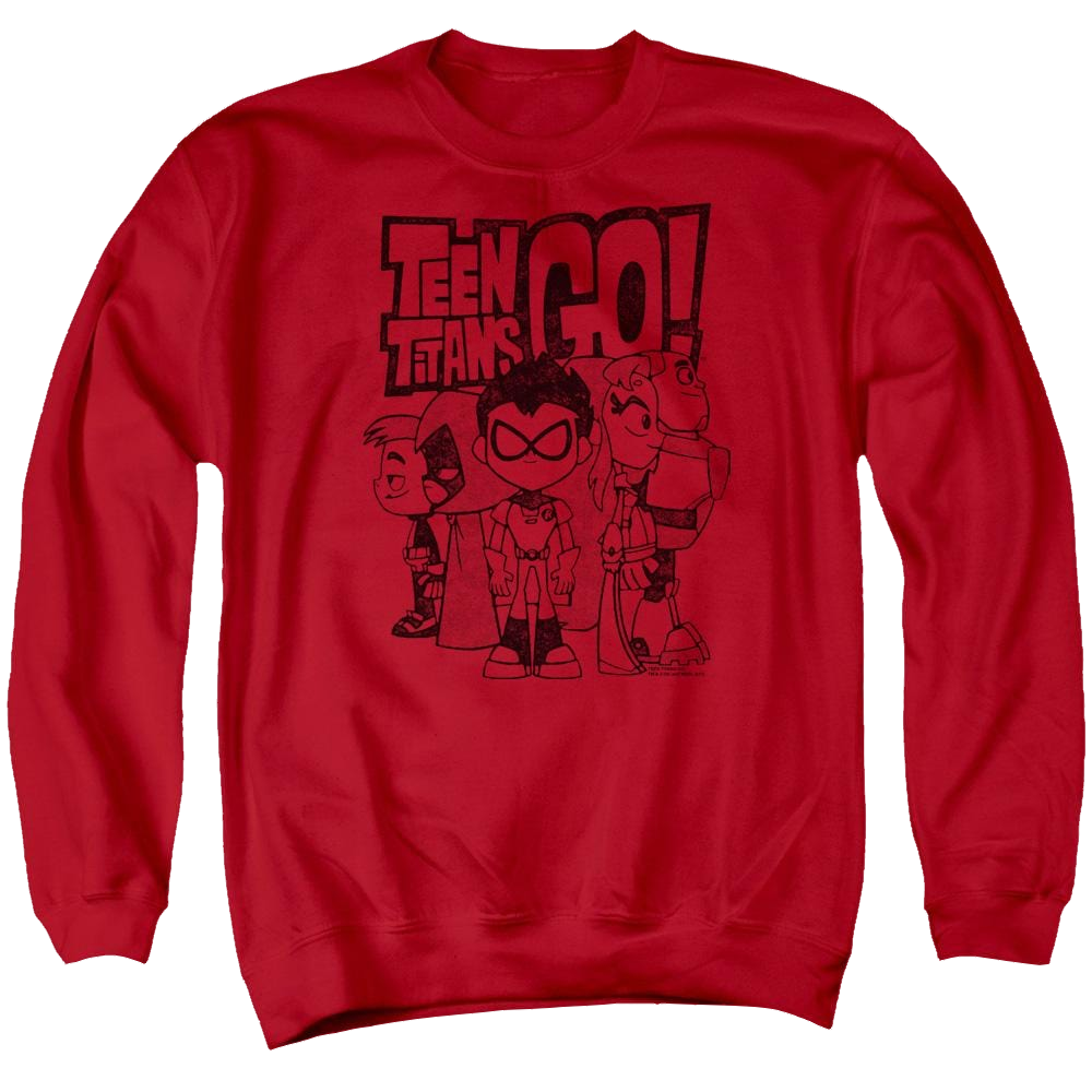 Teen Titans Go Team Up Men's Crewneck Sweatshirt Men's Crewneck Sweatshirt Teen Titans Go!