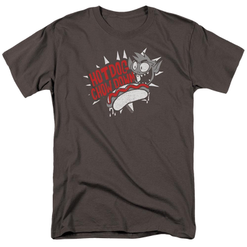 Charcoal men's regular fit t-shirt with Teen Titans Go! Teen Titans Go Hot Dog graphic
