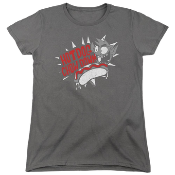 Charcoal women's t-shirt with Teen Titans Go! Teen Titans Go Hot Dog graphic
