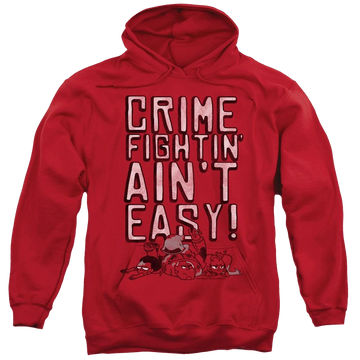 Red pullover hoodie with Teen Titans Go! Teen Titans Go Not Easy graphic
