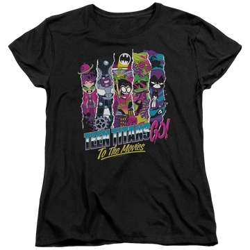Black women's t-shirt with Teen Titans Go! Teen Titans Go To The Movies graphic