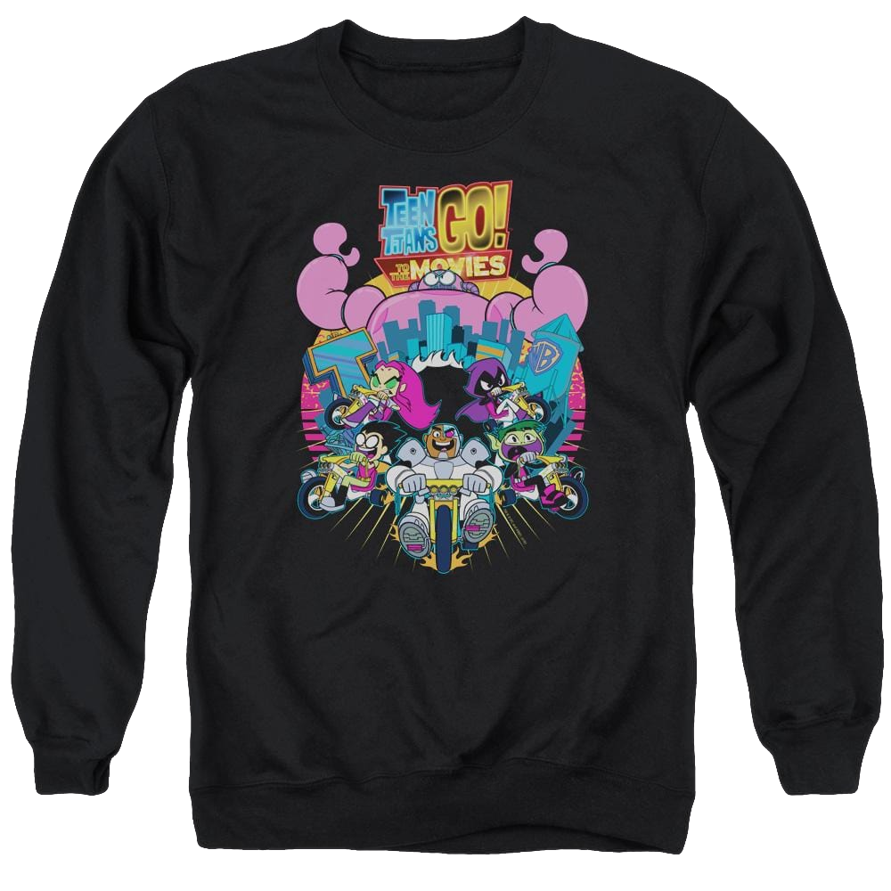 Teen Titans Go Burst Through Men's Crewneck Sweatshirt Men's Crewneck Sweatshirt Teen Titans Go!