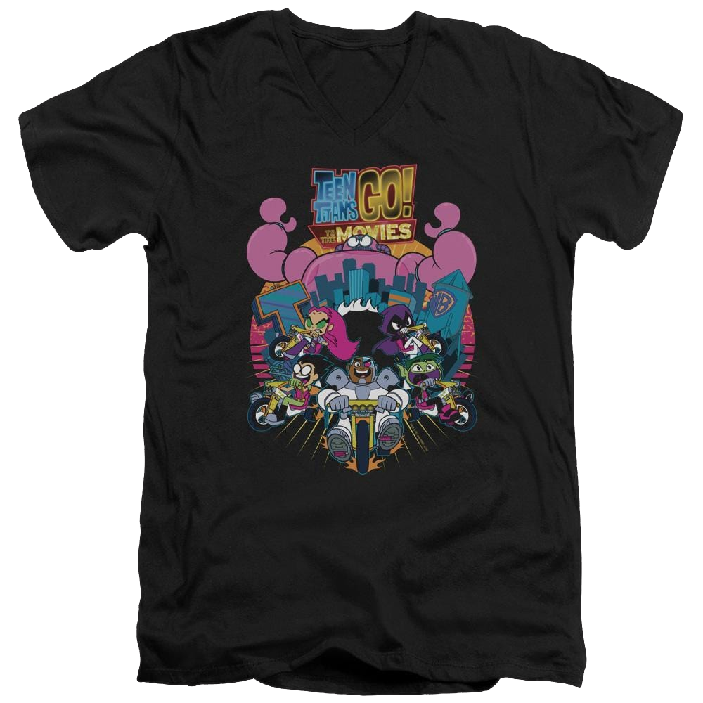Teen Titans Go Burst Through Men's V-Neck T-Shirt Men's V-Neck T-Shirt Teen Titans Go!