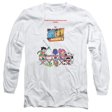White men's long sleeve t-shirt with Teen Titans Go! Teen Titans Go Poster graphic