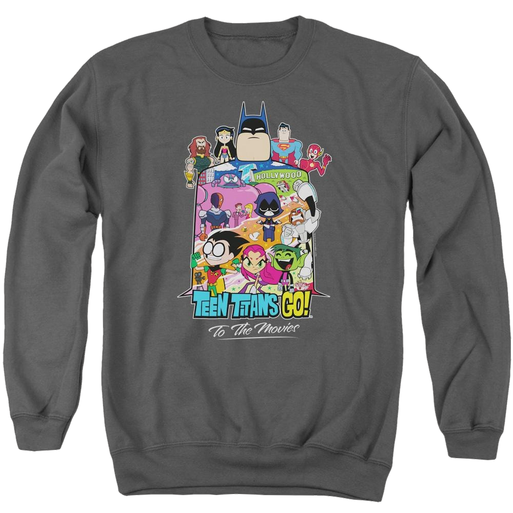 Teen Titans Go Hollywood Men's Crewneck Sweatshirt Men's Crewneck Sweatshirt Teen Titans Go!