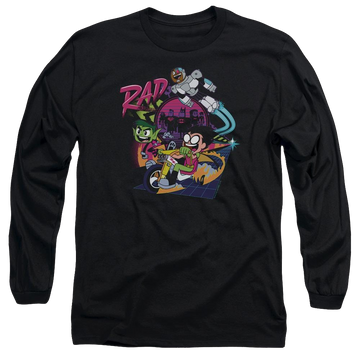 Black men's long sleeve t-shirt with Teen Titans Go! Teen Titans Go Rad graphic