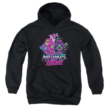 Black youth hoodie for ages 8 to 12 with Teen Titans Go! No Limits graphic
