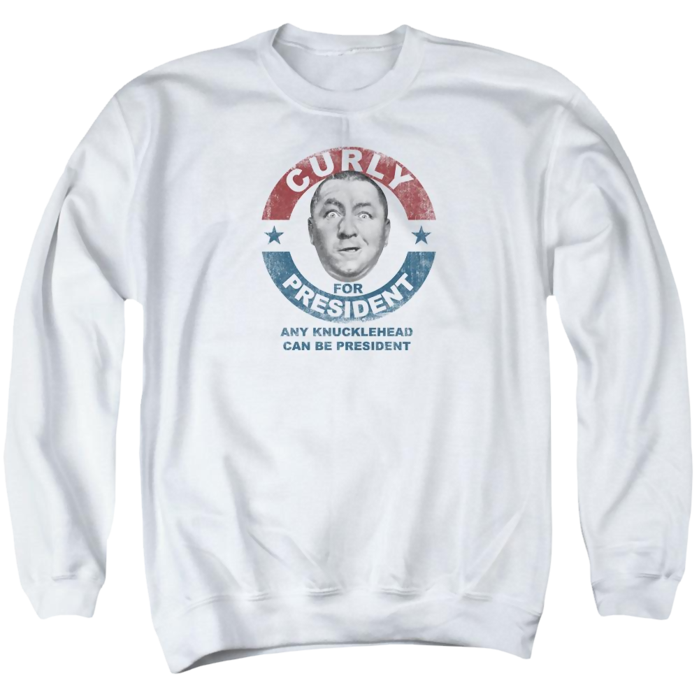 The Three Stooges Curly For President Men's Crewneck Sweatshirt Men's Crewneck Sweatshirt The Three Stooges