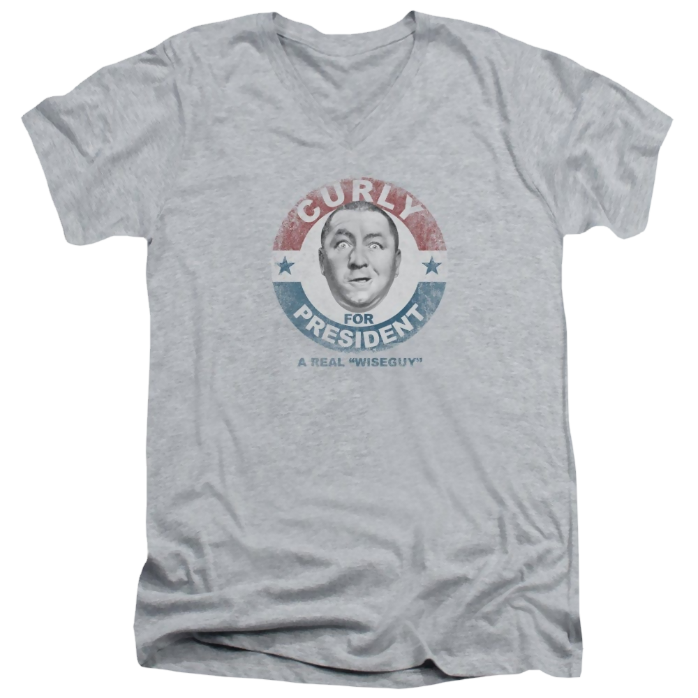 Three Stooges, The Curly For President - Men's V-Neck T-Shirt Men's V-Neck T-Shirt The Three Stooges