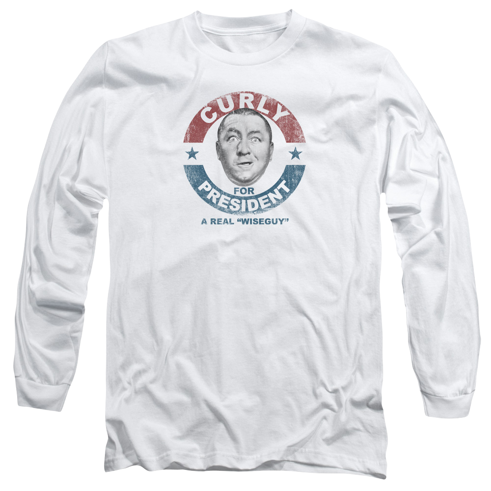 Three Stooges, The Curly For President - Men's Long Sleeve T-Shirt Men's Long Sleeve T-Shirt The Three Stooges