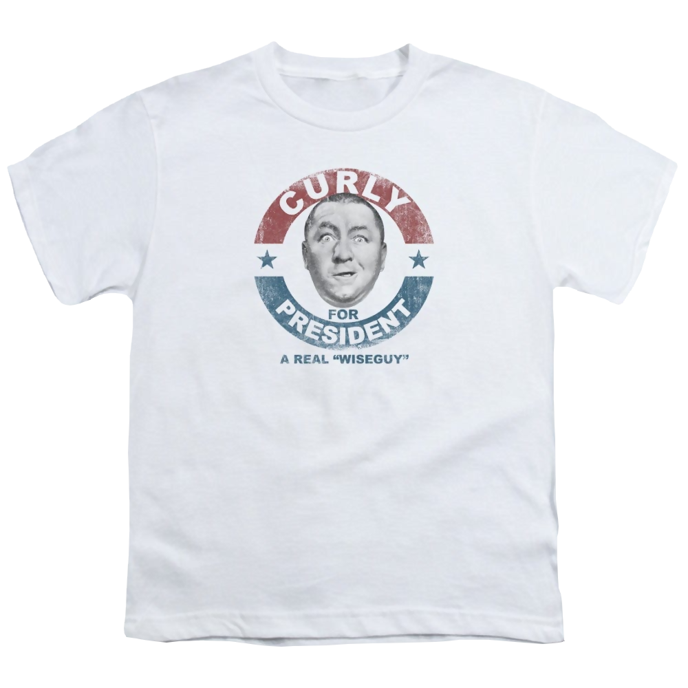 Three Stooges, The Curly For President - Youth T-Shirt Youth T-Shirt (Ages 8-12) The Three Stooges